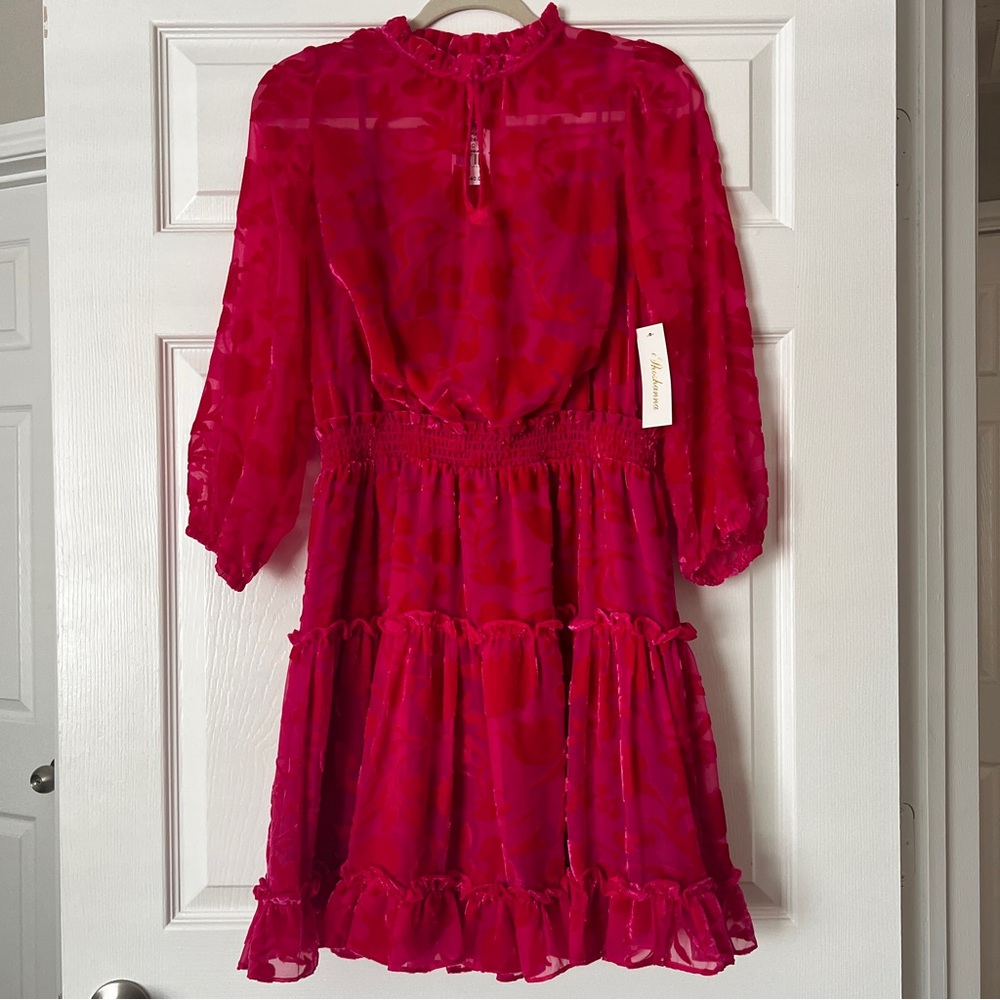 Shoshanna Arlene Tiered Velvet Burnout Mini Dress - Picture 5 of 12